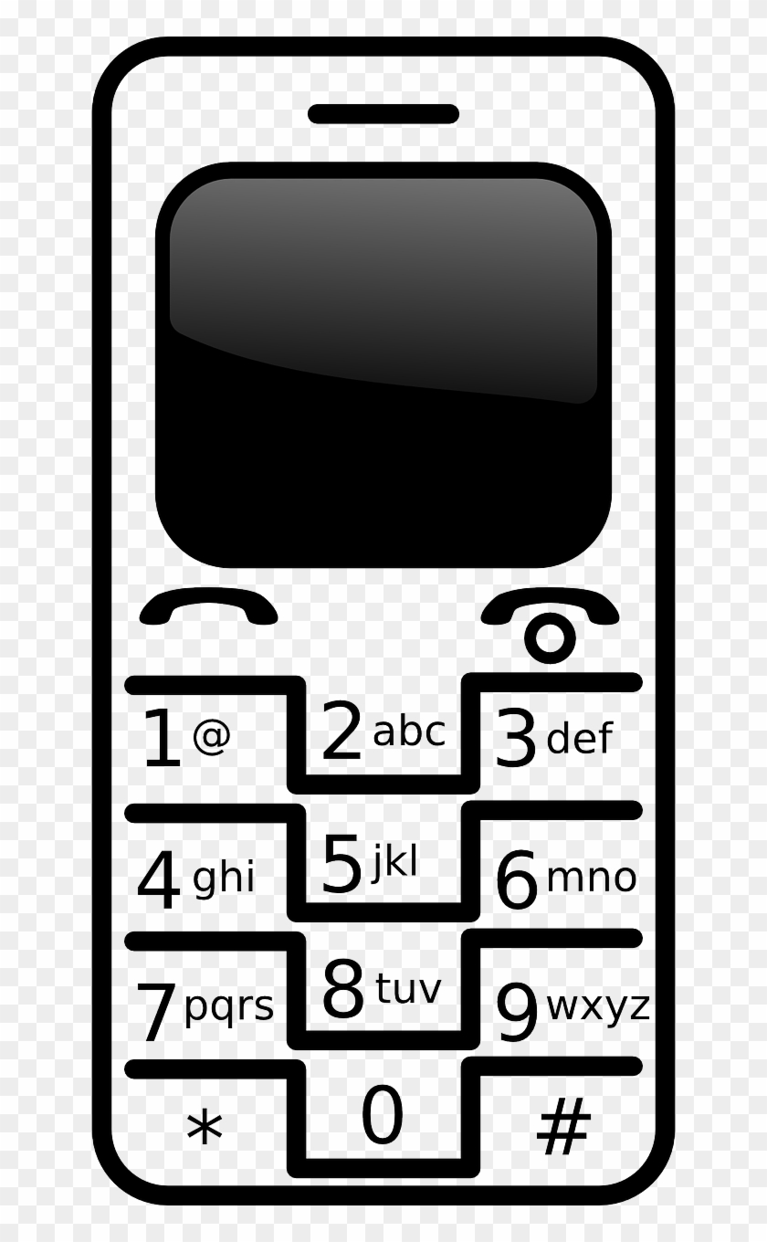 Free Mobile Cliparts Download Clip Art - Cell Phone Black And White - Png Download #336772