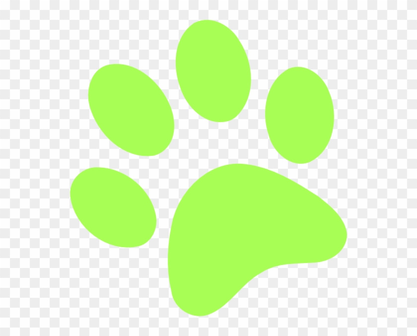 Neon Clipart Dog Paw - Lime Green Paw Print - Png Download
