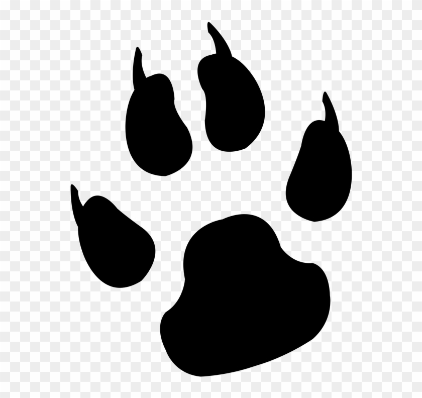 Silhouette, Reprint, Paw, Foot, Trace, Animal, Dog, - Dog Paw Print Clipart #336859