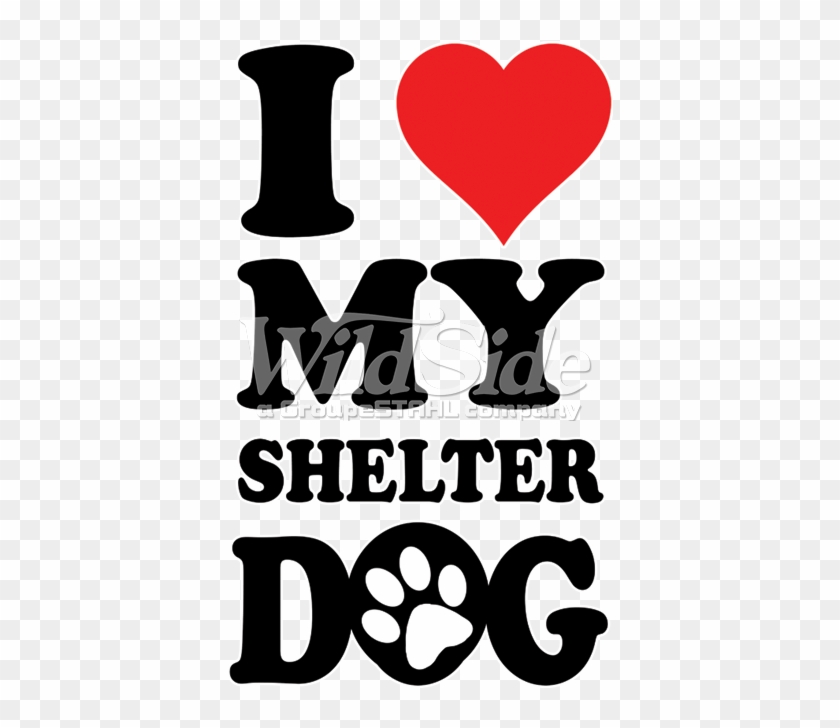 I Heart My Shelter Dog - Illustration Clipart