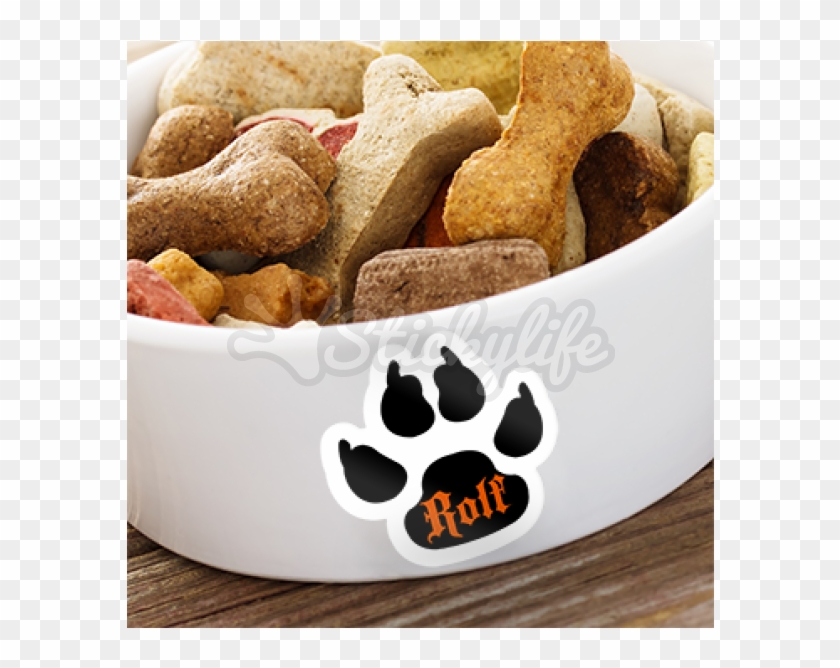 Custom Dog Paw Print - Dog Biscuits In A Bowl Clipart #337489