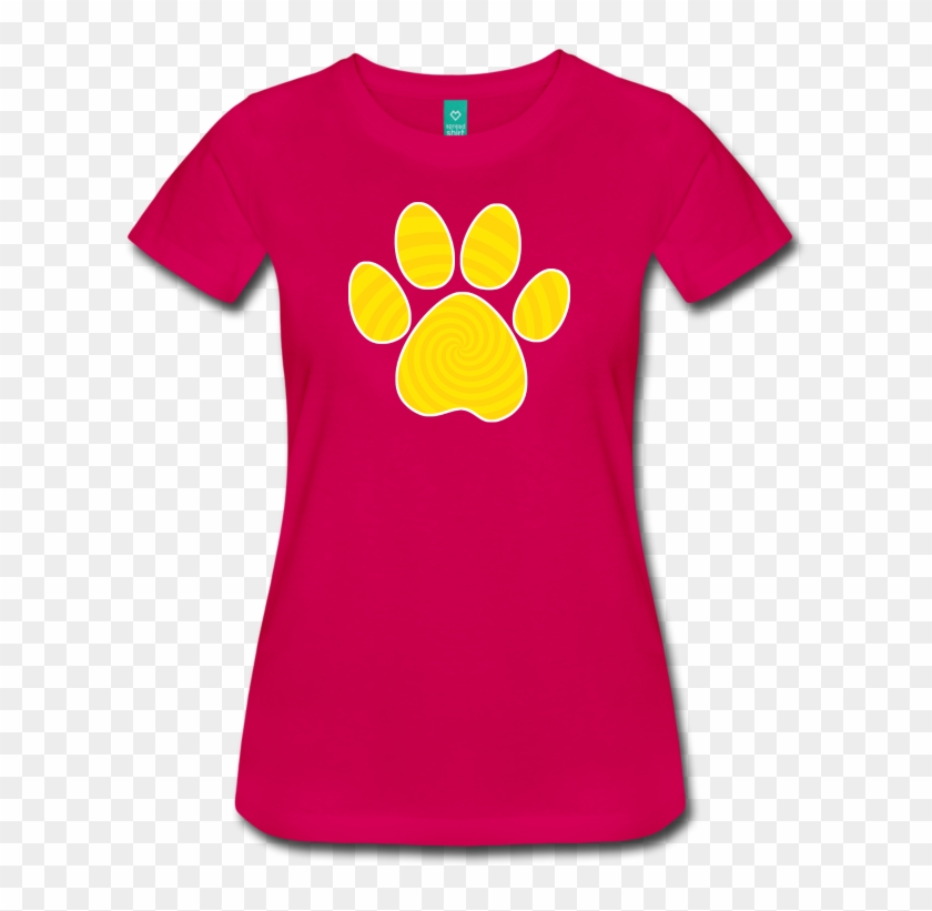 Dog Paw Print, Yellow Spiral T Shirt - Active Shirt Clipart
