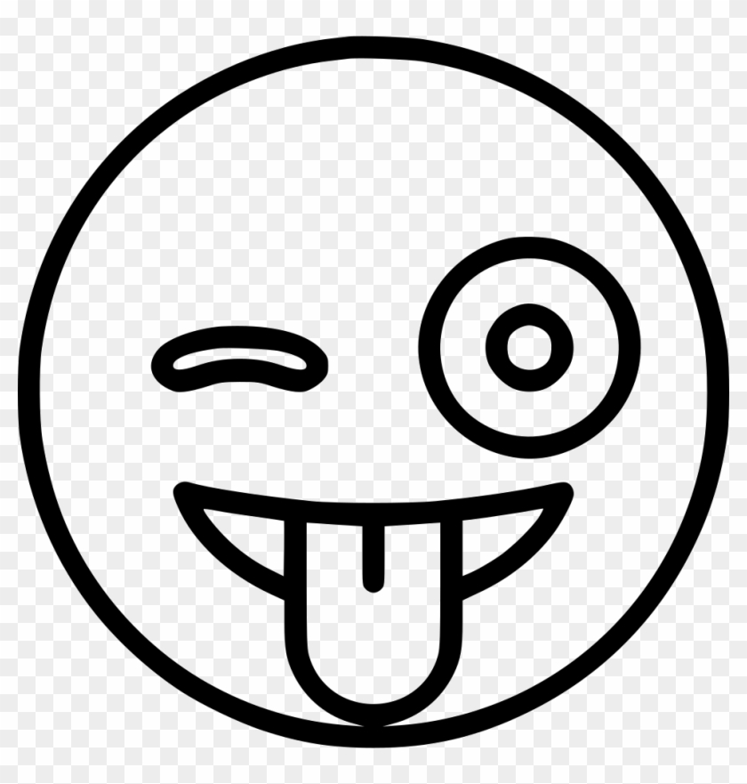 Drawn Tongue Png Transparent - Tongue Emoji Face Black And White Clipart