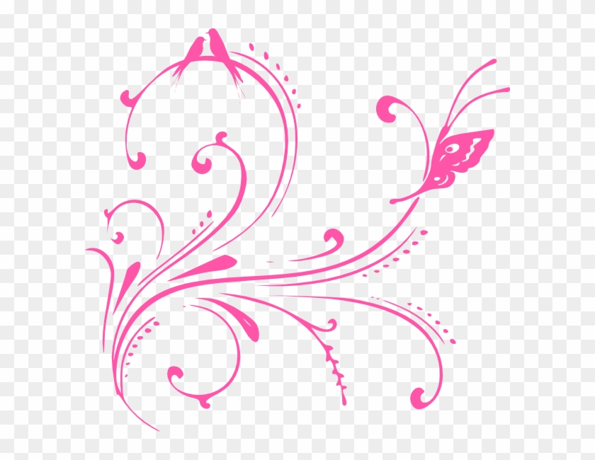 Pink Swirl Birds Svg Clip Arts 600 X 570 Px - Png Download #338111