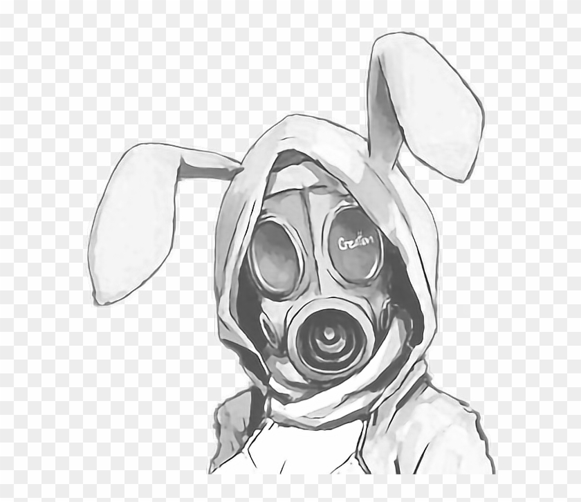 Gasmask Bunny Girl Ryeowook - Girl With Gas Mask Drawing Clipart