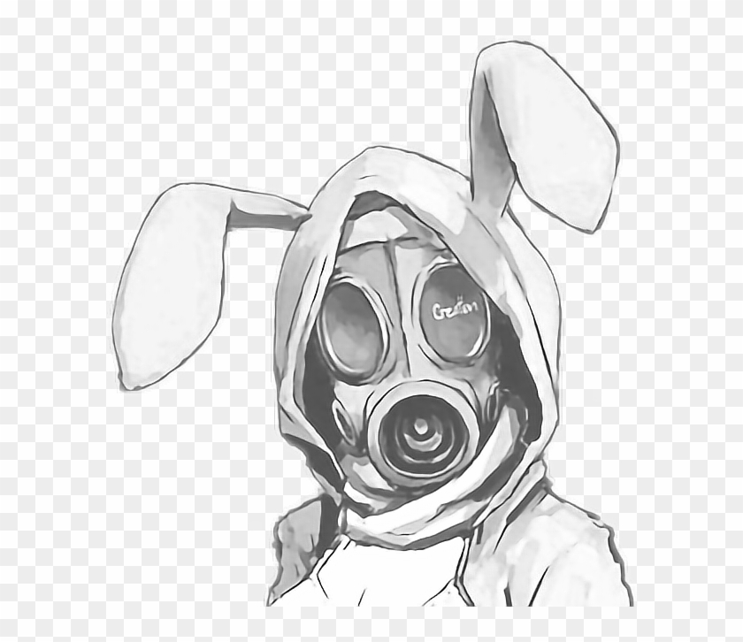 Gasmask Bunny Girl Ryeowook - Girl With Gas Mask Drawing Clipart #338117