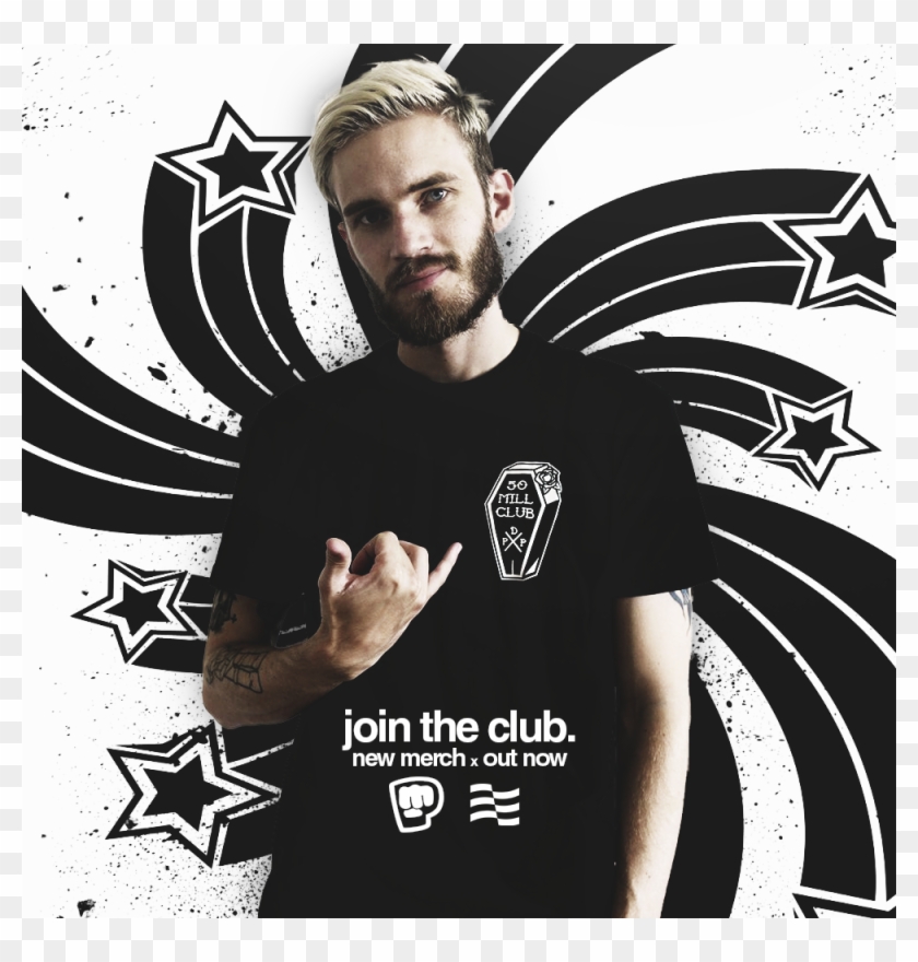 Pewdiepie X @represent Some Old Merch Advertisements - Illustration Clipart