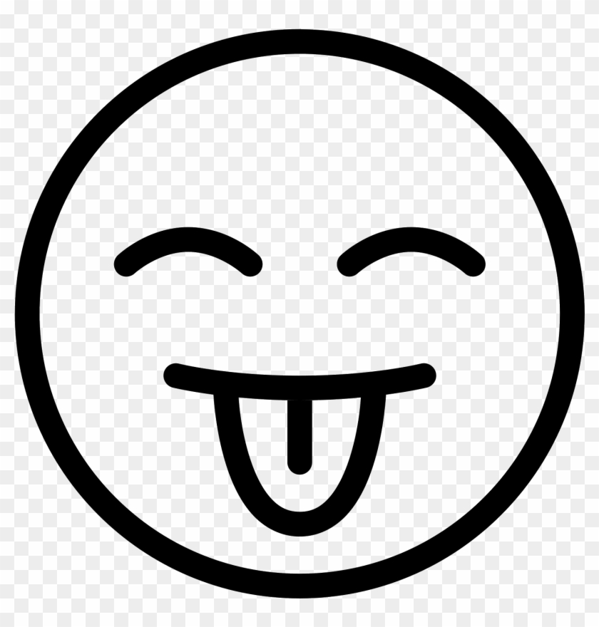 Tongue Out Icon - Smile With Tongue Black Clipart #339176