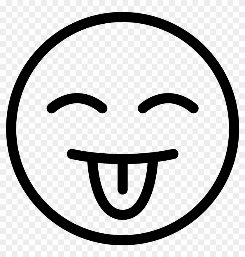 Tongue Out Icon - Smile With Tongue Black Clipart