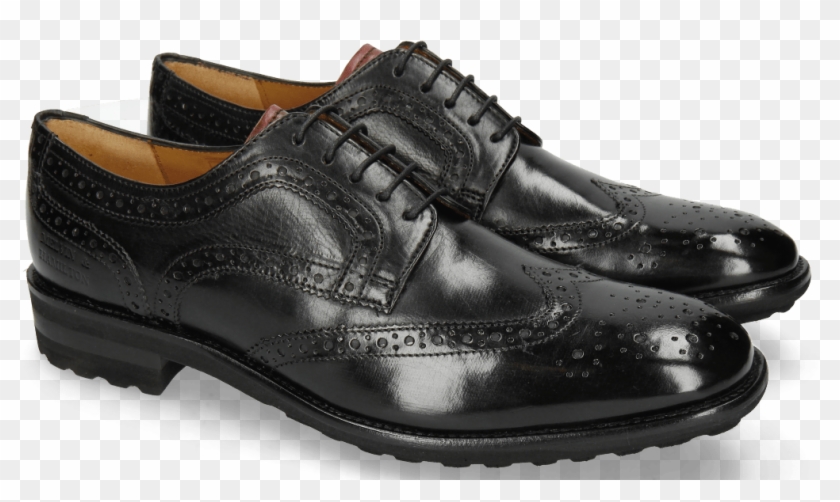 Derby Shoes Eddy 30 Black Tongue Red - Shoe Clipart