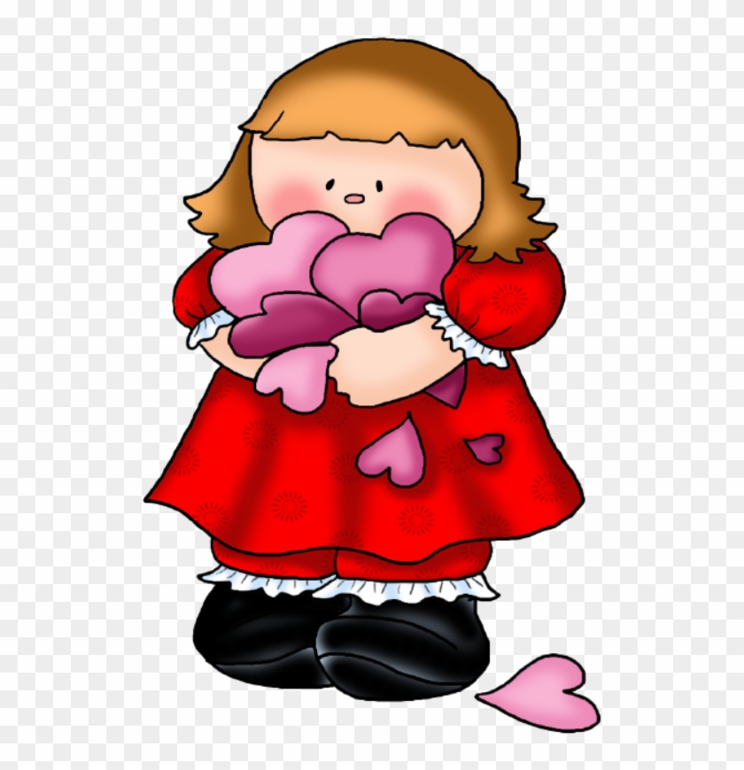 Vintage Valentines, Valentines Day Clipart, Heart, - Niñas Con Corazones - Png Download