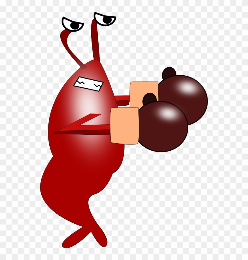 Shrimp Clipart The Cliparts - Shrimp With Boxing Gloves - Png Download