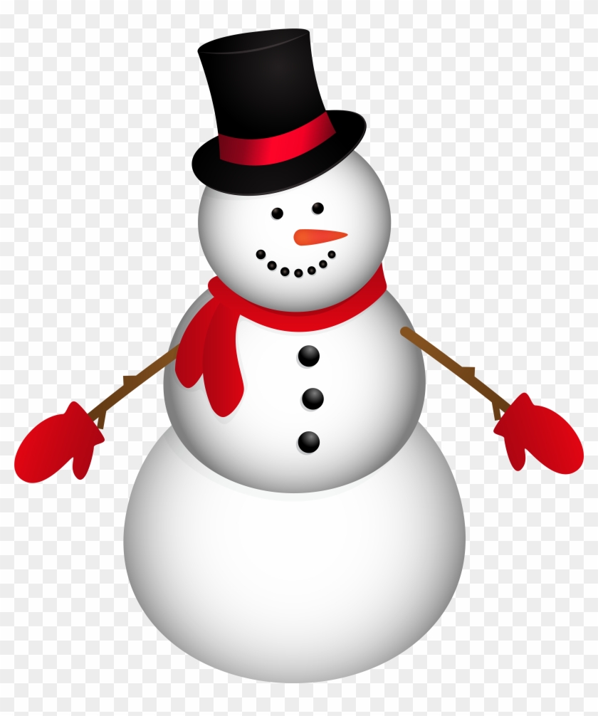 Snowman With Red Scarf Png Clip Art Image Transparent Png