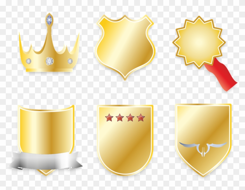 Crown, Coat Of Arms, Banner, Shield, Gold, Star, Order - Transparent Template Coat Of Arm Png Clipart #339950