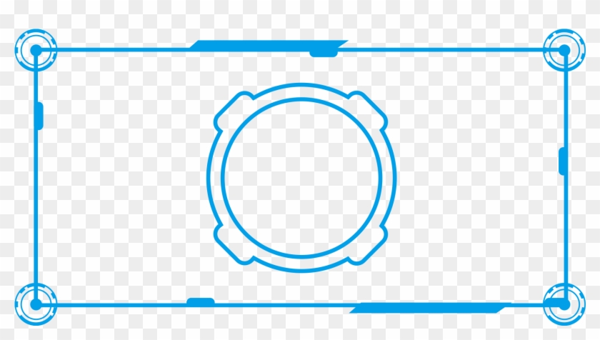 Borde Tecnológico Azul Futurista Cuadrado Png Y Psd - Psd Clipart