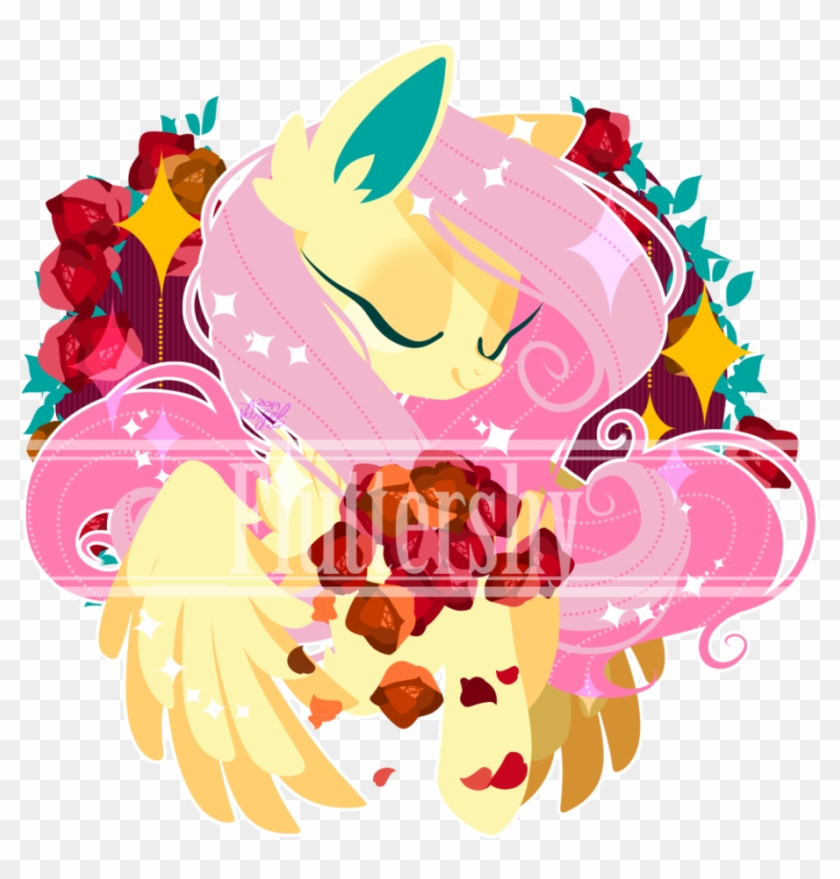 Snow Angel, Eyes Closed, Female, Flower, Fluttershy, - Illustration Clipart #3300819