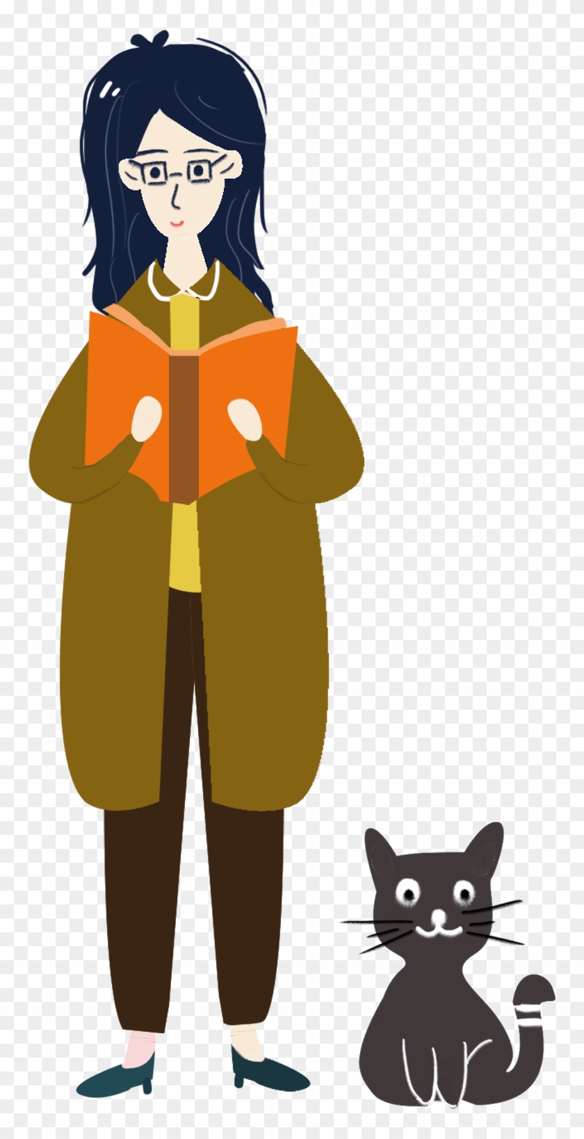 Niña De Pie Personaje Animal Png Y Psd - Cartoon Clipart