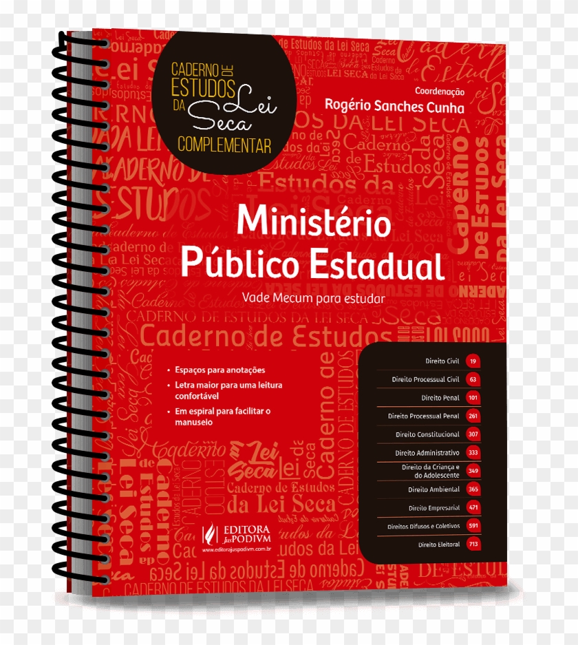 Caderno De Estudos De Lei Seca Complementar - Caderno De Estudos De Lei Seca Complementar - Ministério Clipart #3302737