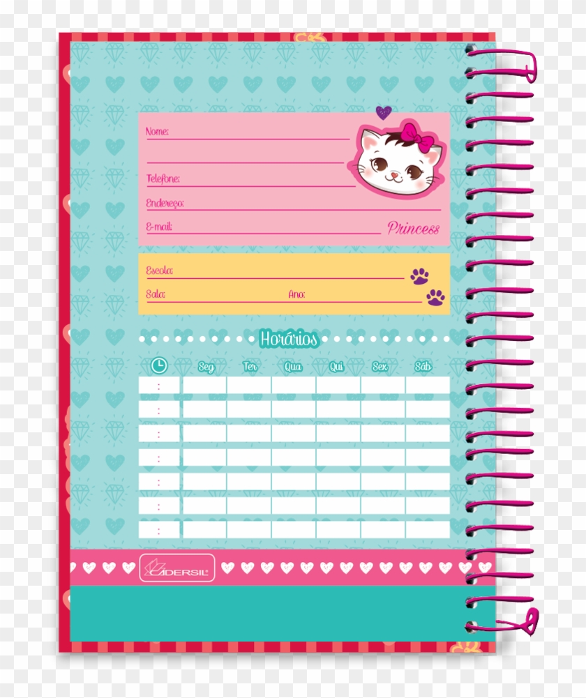 Guarda Com Dados Pessoais E Anotações Miolo Decorado - Dados Pessoais Para Caderno Feminino Clipart