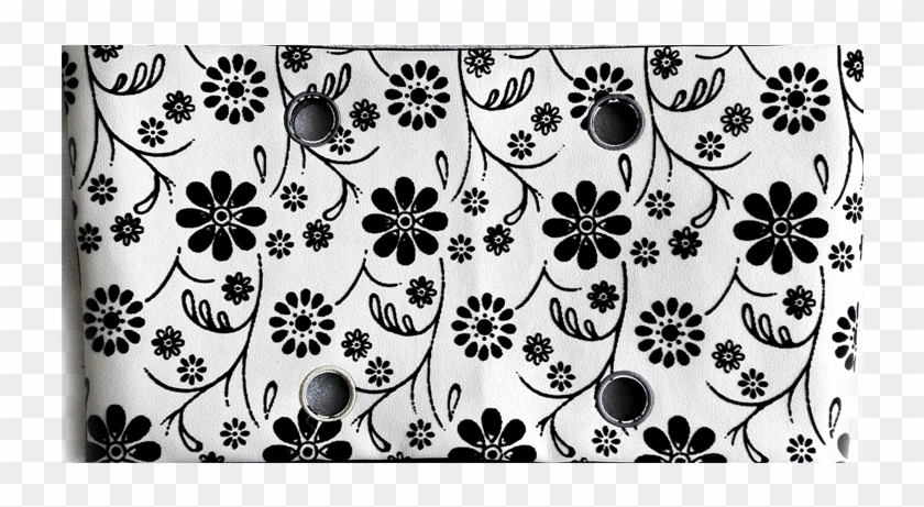 Borde Decorativo - Flores Blanco Y Negro Clipart