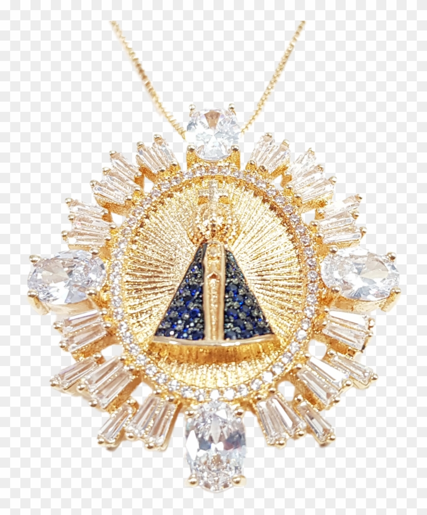 Corrente Feminina Nossa Senhora Aparecida Folheada - Pendant Clipart #3303423