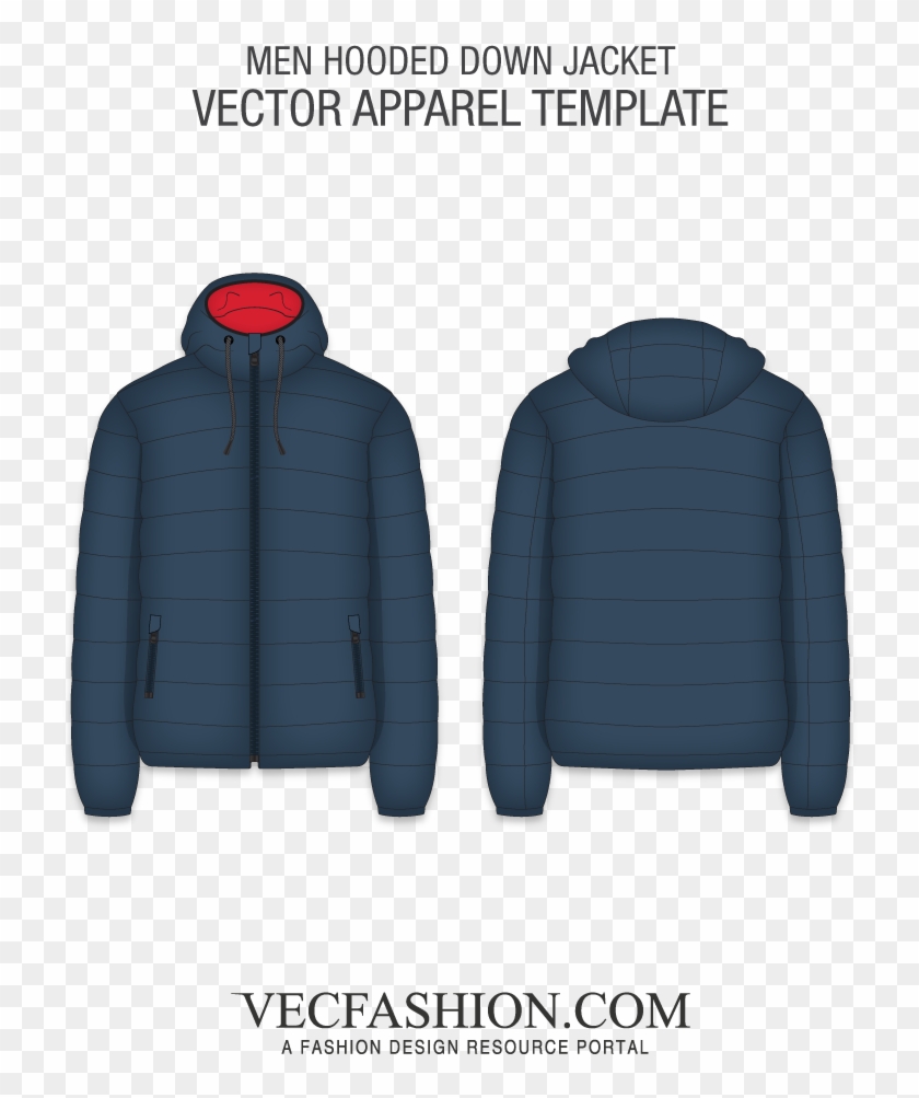 Mens Hooded Down Jacket - Jacket Clipart