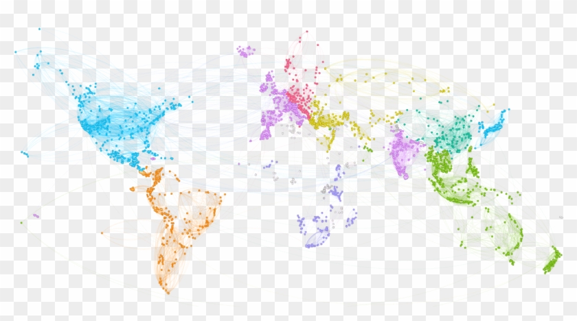 A World Drawn With Triphappy User Travel Itineraries - Map Clipart