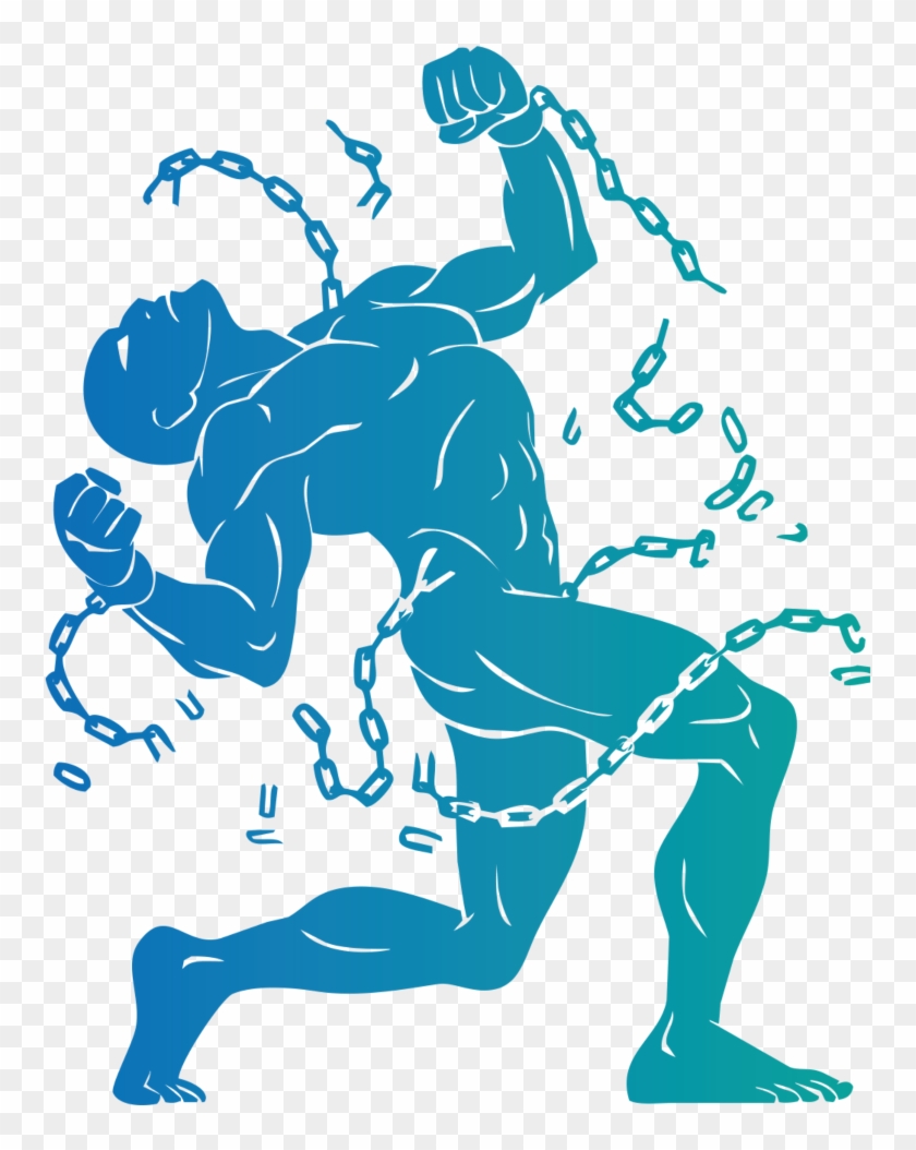 #mq #blue #man #chains #chain #slave - Breaking Free Of Shackles Clipart #3303682