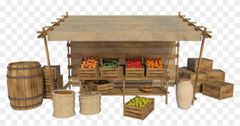 Stand Marché - Picnic Table Clipart #3304293