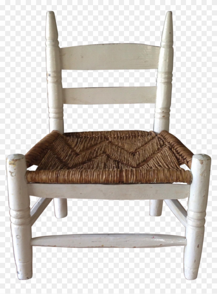 This Vintage Wood Child's Chair With Brown Rush Seat - Rocking Chair Clipart #3304448