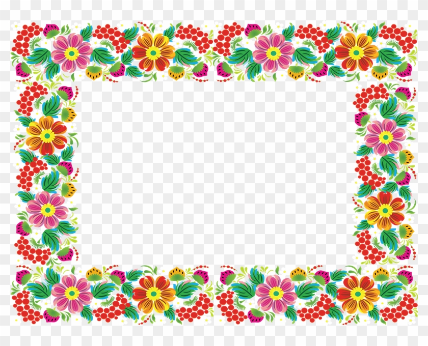 Marco De Flores Infantiles Png - Frame Flower Border Design Clipart  (#3304752) - PikPng