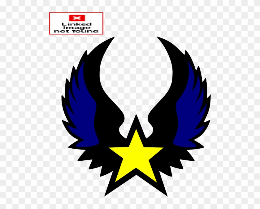 Small - Nautical Star With Wings Designs Clipart