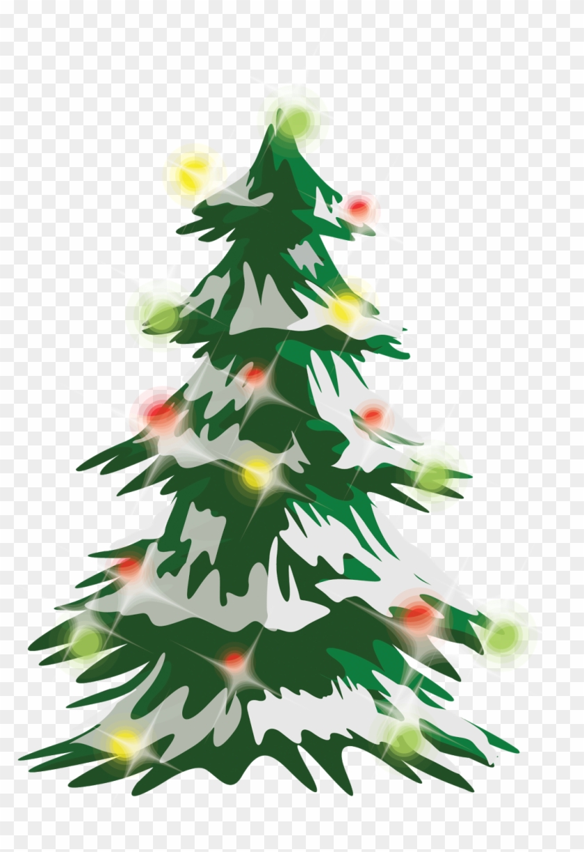 Arbol De Navidad Vector - Snow Covered Pine Tree Drawing Clipart #3305049