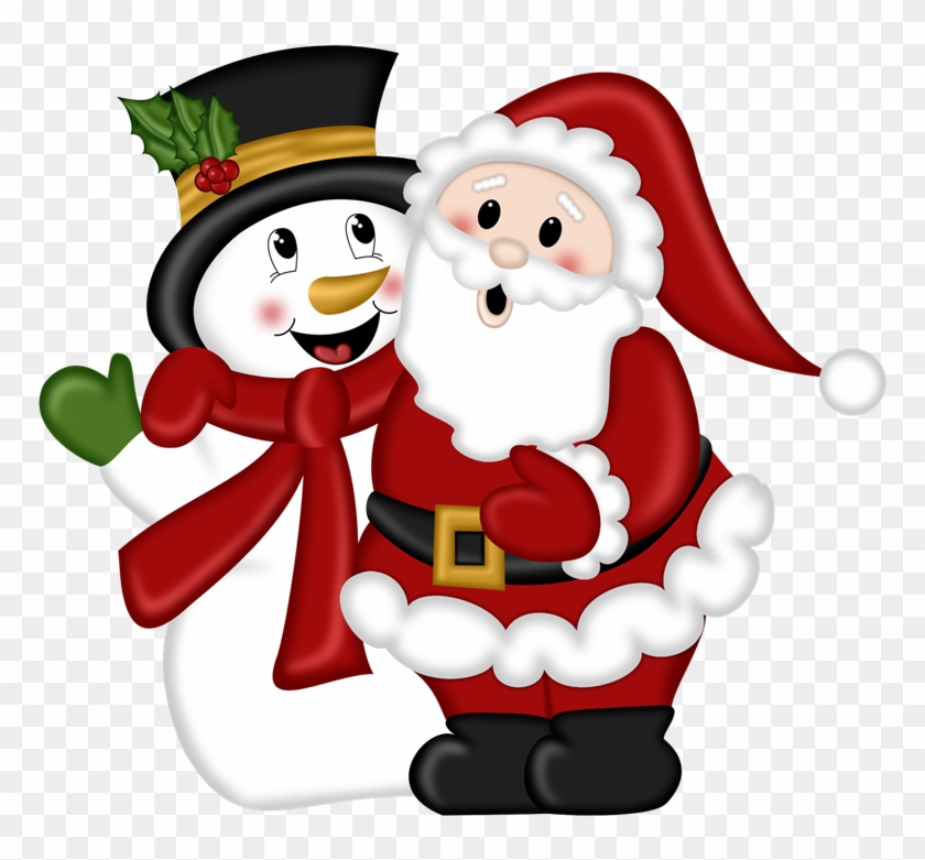 Santa Y Muñeco De Nieve Clipart #3305109