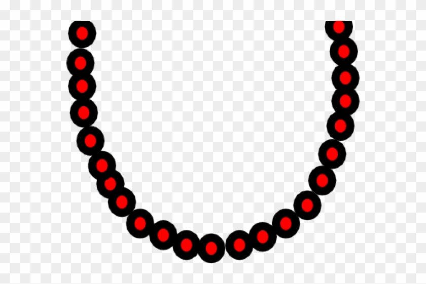 Necklace Clipart Vector - Black & White Mala - Png Download