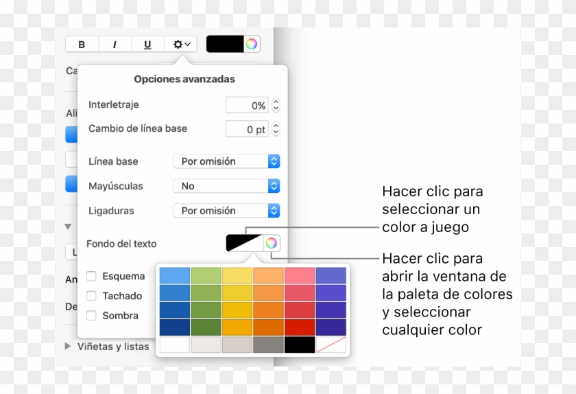 Controles Para Elegir Un Color De Fondo De Texto - 키 노트 글자 테두리 Clipart #3306235
