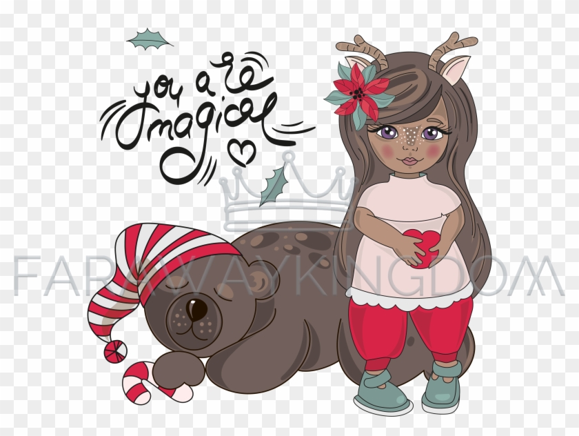 Girl Bear Sleeping Animal Cartoon Vector Illustration - Christmas Day Clipart #3306804