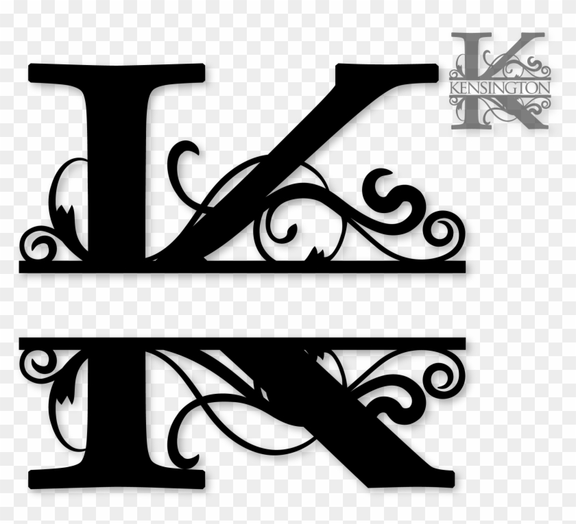 Monogram K - Split Monogram Letters Free Clipart #3306895