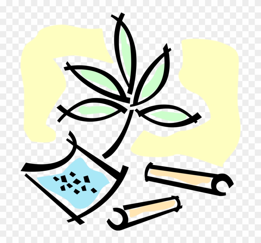 Vector Illustration Of Cannabis, Dope, Ganja, Weed, - Narcotic Clip Art - Png Download #3306897