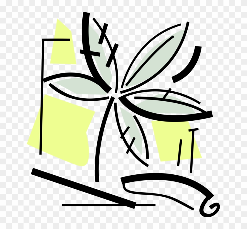 Vector Illustration Of Cannabis, Dope, Ganja, Weed, Clipart #3307050