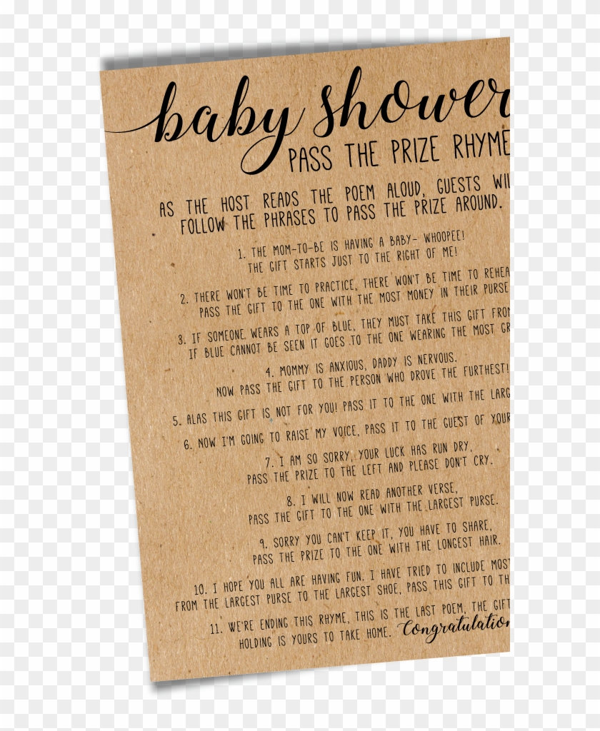 Pass The Prize Baby Shower - Calligraphy Clipart