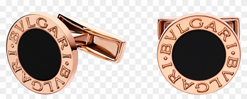 Bvlgari Bvlgari 18kt Rose Gold Cufflinks Set With Black - Bvlgari Cufflinks Clipart