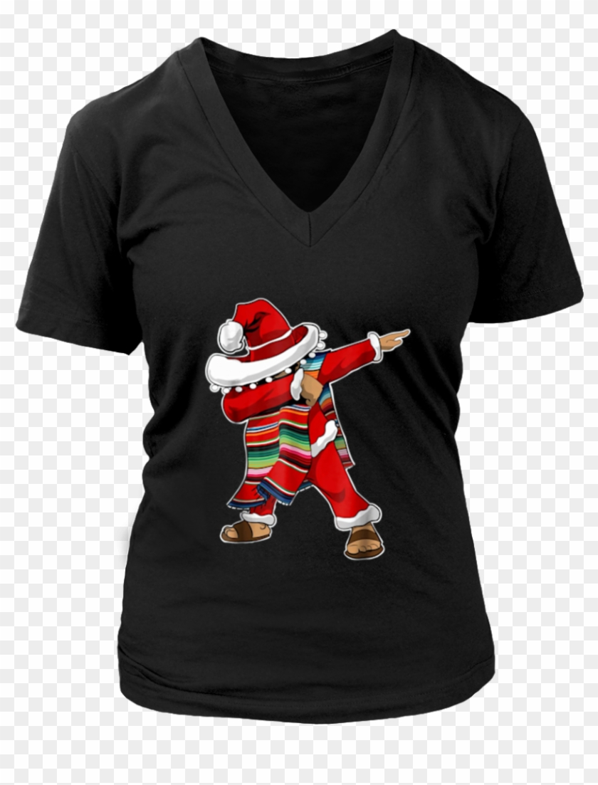 Christmas Sombrero Dabbing Mexican Poncho Santa T Shirt - Mexican Santa Claus Clipart #3309569