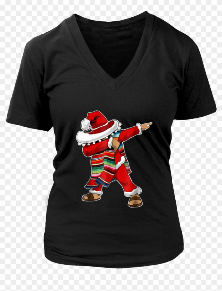 Christmas Sombrero Dabbing Mexican Poncho Santa T Shirt - Mexican Santa Claus Clipart