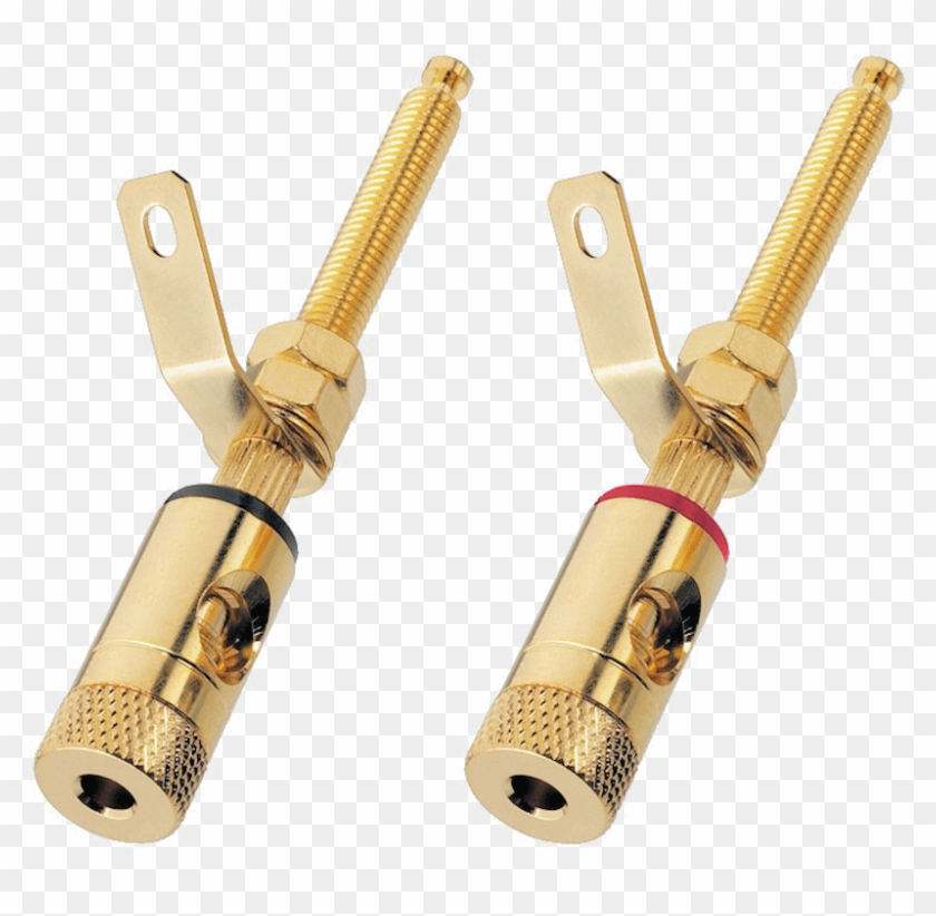 Monacor Bp-270g Pair Of Gold Plated Speaker Pole Terminals - Loudspeaker Clipart