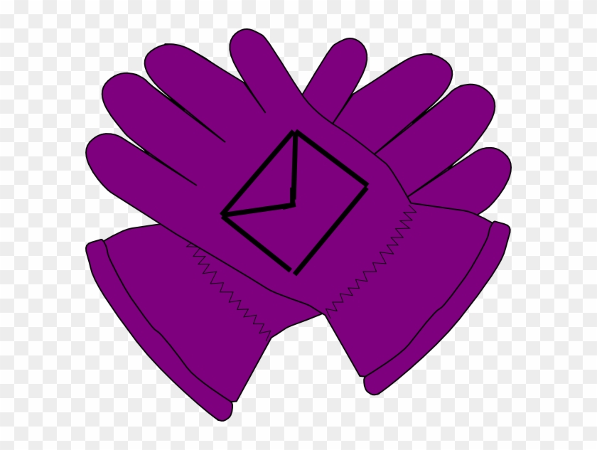 Svg Transparent Library Purple Envelope Clip Art At - Purple Gloves Cartoon - Png Download #3310358