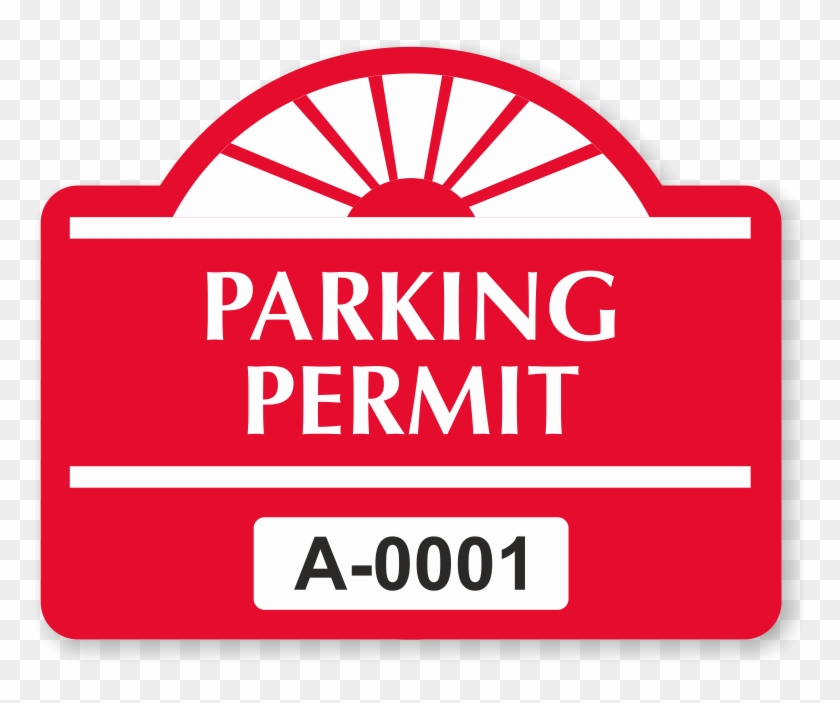 Parking Permit Round Arch Shaped Sticker - Sign Clipart #3311295