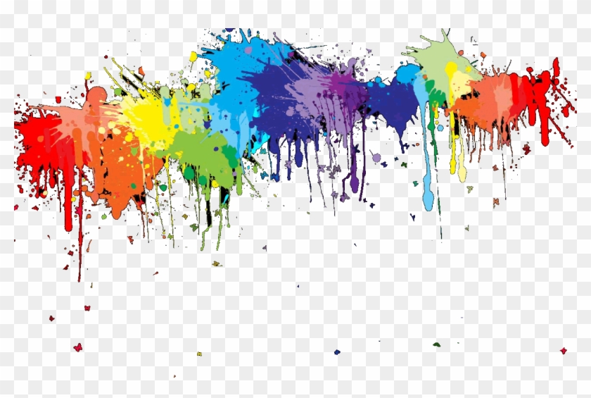 Explosao De Tinta Png - Rainbow Paint Splatter Clipart