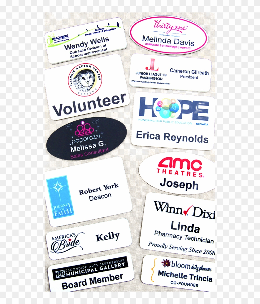 Professional Magnetic Employee Name Tags - Carmine Clipart