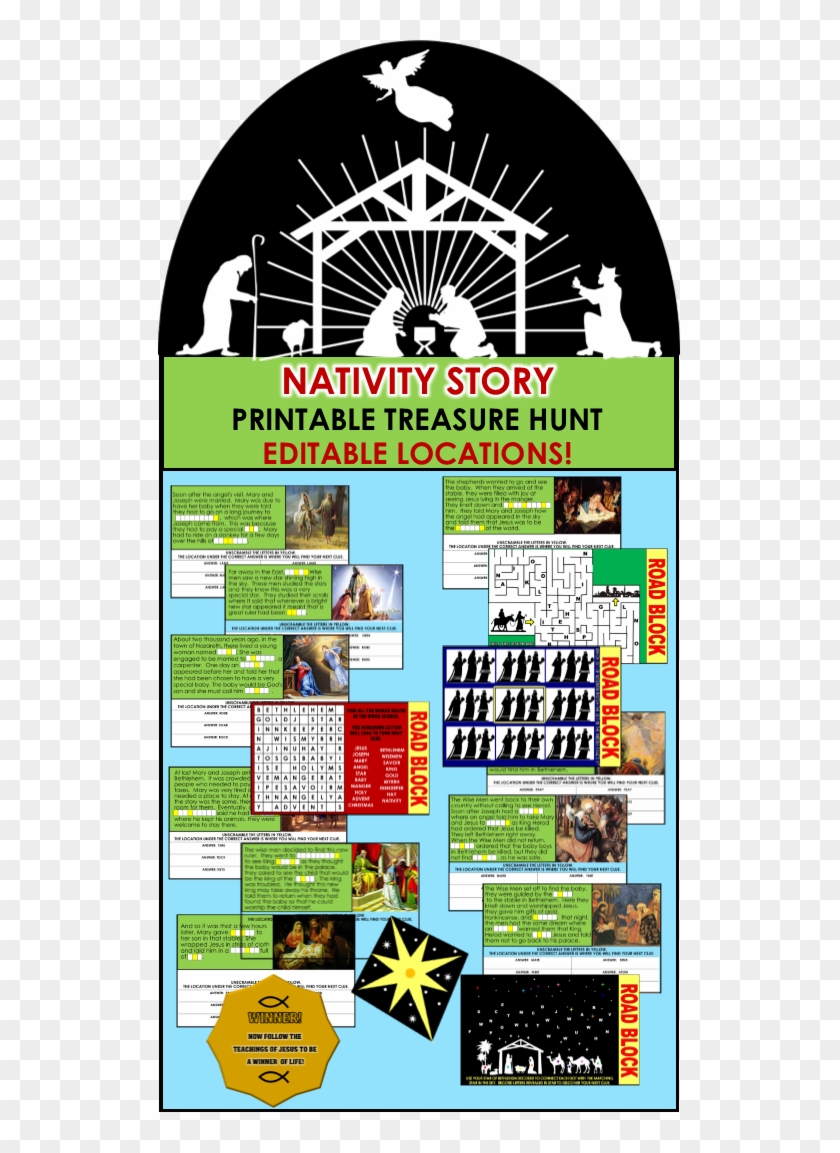 These Highlighted Letters Must Then Be Unscrambled - Church Scavenger Hunt Kids Christmas Clipart #3311484